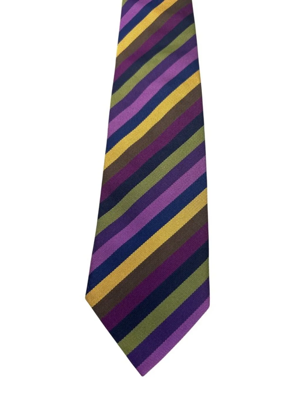 Etro Milano Silk Tie Multicolor Striped Made in Italy Collectible Luxury Necktie
